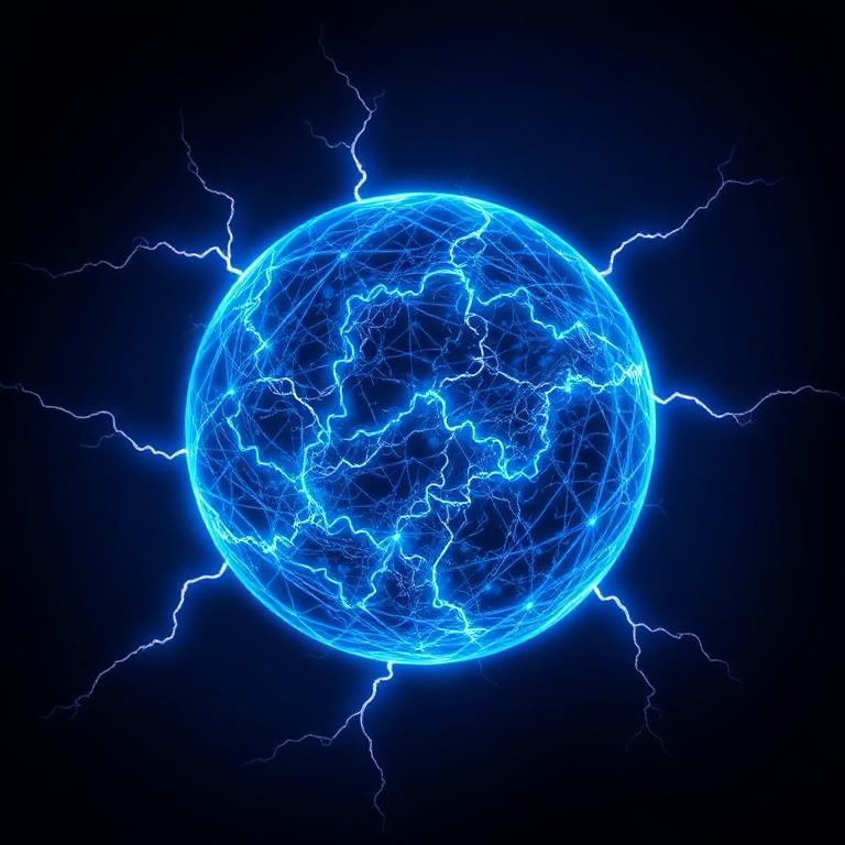 Blue plasma energy sphere